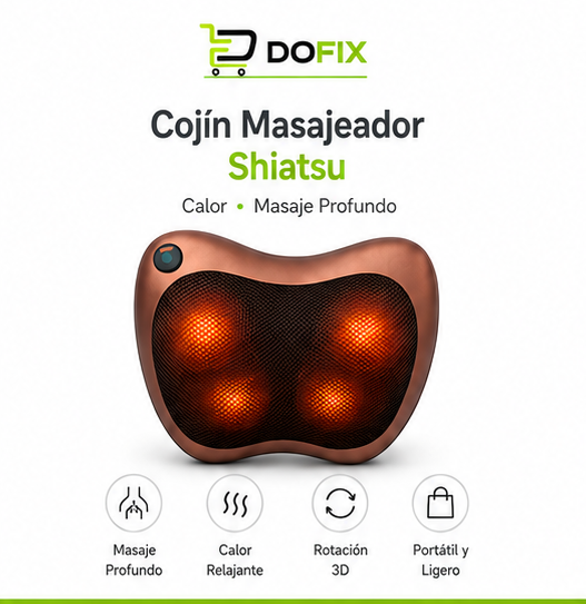 Cojín Masajeador Cervical con Calor – Alivio Profundo para Cuello y Espalda