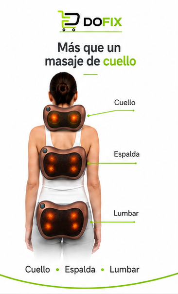 Cojín Masajeador Cervical con Calor – Alivio Profundo para Cuello y Espalda