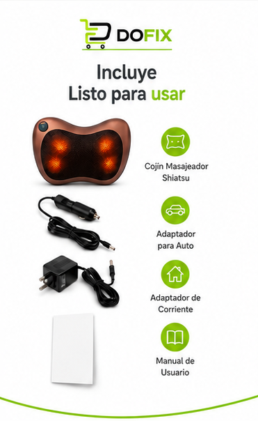 Cojín Masajeador Cervical con Calor – Alivio Profundo para Cuello y Espalda